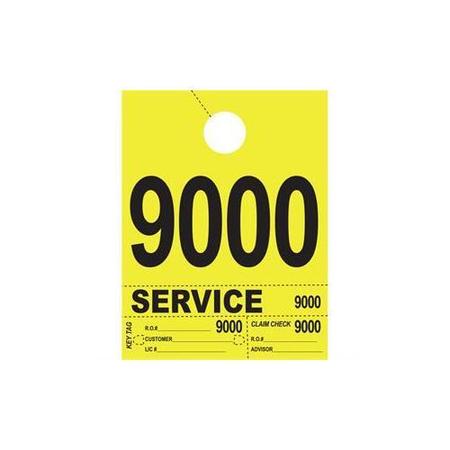 ASP 4Part Hvy-Brite Service Dispatch Nums, Yellow 4 Digitset:9000-9999 Pk 2729